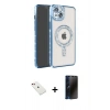 MARSİLYAN™- iPhone 14 Kılıf Zirve Doku Prime - Siyah 3D Antistatik Hayalet Cam Ekran Koruyucu + Diamond Kamera Lens - KI