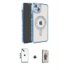 MARSİLYAN™- iPhone 14 Kılıf Zirve Doku Prime - Siyah Bilvis 3D Cam Ekran Koruyucu + Shine Kamera Lens - MI