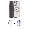 MARSİLYAN™- iPhone 14 Kılıf Zirve Doku Prime - Siyah Bilvis 5in1 3D Magic Cam Ekran Koruyucu + Shine Kamera Lens - GD