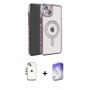 MARSİLYAN™- iPhone 14 Kılıf Zirve Doku Prime - Siyah Bilvis 5in1 3D Magic Cam Ekran Koruyucu + Shine Kamera Lens - GI
