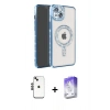 MARSİLYAN™- iPhone 14 Kılıf Zirve Doku Prime - Siyah Bilvis 5in1 3D Magic Cam Ekran Koruyucu + Shine Kamera Lens - SH