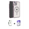 MARSİLYAN™- iPhone 14 Kılıf Zirve Doku Prime - Siyah Bilvis 5in1 3D Magic Cam Ekran Koruyucu + Yeşil Shine Kamera Lens