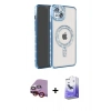MARSİLYAN™- iPhone 14 Kılıf Zirve Doku Prime - Siyah Bilvis 5in1 5D Magic Hayalet Cam Ekran Koruyucu + Raze Metal Kamera Lens - KI