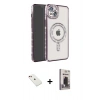 MARSİLYAN™- iPhone 14 Kılıf Zirve Doku Prime - Siyah Bilvis Hayalet Cam Ekran Koruyucu + Diamond Kamera Lens - KI