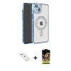 MARSİLYAN™- iPhone 14 Kılıf Zirve Doku Prime - Siyah Buffer Cam Ekran Koruyucu + Diamond Kamera Lens - KI
