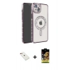 MARSİLYAN™- iPhone 14 Kılıf Zirve Doku Prime - Siyah Buffer Cam Ekran Koruyucu + Diamond Kamera Lens - KI