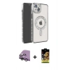 MARSİLYAN™- iPhone 14 Kılıf Zirve Doku Prime - Siyah Buffer Cam Ekran Koruyucu + Raze Metal Kamera Lens - GS