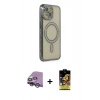MARSİLYAN™- iPhone 14 Kılıf Zirve Doku Prime - Siyah Buffer Cam Ekran Koruyucu + Raze Metal Kamera Lens - GS