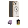 MARSİLYAN™- iPhone 14 Kılıf Zirve Doku Prime - Siyah Buffer Cam Ekran Koruyucu + Raze Metal Kamera Lens - GS