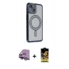 MARSİLYAN™- iPhone 14 Kılıf Zirve Doku Prime - Siyah Buffer Cam Ekran Koruyucu + Raze Metal Kamera Lens - GS