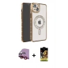 MARSİLYAN™- iPhone 14 Kılıf Zirve Doku Prime - Siyah Buffer Cam Ekran Koruyucu + Raze Metal Kamera Lens - KI