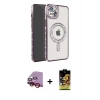 MARSİLYAN™- iPhone 14 Kılıf Zirve Doku Prime - Siyah Buffer Cam Ekran Koruyucu + Raze Metal Kamera Lens - KI