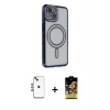 MARSİLYAN™- iPhone 14 Kılıf Zirve Doku Prime - Siyah Buffer Cam Ekran Koruyucu + Shine Kamera Lens - MI