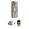 MARSİLYAN™- iPhone 14 Kılıf Zirve Doku Prime - Siyah Buffer Cam Ekran Koruyucu + Raze Metal Kamera Lens - MR
