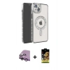 MARSİLYAN™- iPhone 14 Kılıf Zirve Doku Prime - Siyah Buffer Cam Ekran Koruyucu + Raze Metal Kamera Lens - MR