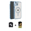 MARSİLYAN™- iPhone 14 Kılıf Zirve Doku Prime - Siyah Buffer Cam Ekran Koruyucu + PVD Metal Kamera Lens - MI