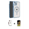 MARSİLYAN™- iPhone 14 Kılıf Zirve Doku Prime - Siyah Buffer Cam Ekran Koruyucu + Shine Kamera Lens - KI