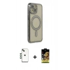 MARSİLYAN™- iPhone 14 Kılıf Zirve Doku Prime - Siyah Buffer Cam Ekran Koruyucu + Shine Kamera Lens - YL