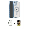 MARSİLYAN™- iPhone 14 Kılıf Zirve Doku Prime - Siyah Buffer Cam Ekran Koruyucu + Shine Kamera Lens - YL