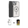 MARSİLYAN™- iPhone 14 Kılıf Zirve Doku Prime - Siyah Buffer Cam Ekran Koruyucu + Siyah Shine Kamera Lens
