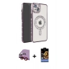 MARSİLYAN™- iPhone 14 Kılıf Zirve Doku Prime - Siyah Buffer Hayalet Cam Ekran Koruyucu + Raze Metal Kamera Lens - KI
