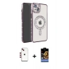 MARSİLYAN™- iPhone 14 Kılıf Zirve Doku Prime - Siyah Buffer Hayalet Cam Ekran Koruyucu + Shine Kamera Lens - KI