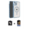 MARSİLYAN™- iPhone 14 Kılıf Zirve Doku Prime - Siyah Buffer Hayalet Cam Ekran Koruyucu + PVD Metal Kamera Lens - TU