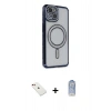 MARSİLYAN™- iPhone 14 Kılıf Zirve Doku Prime - Siyah Joko Magic 5D Cam + Diamond Kamera Lens - KI
