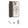 MARSİLYAN™- iPhone 14 Kılıf Zirve Doku Prime - Siyah Joko Magic 5D Cam + Diamond Kamera Lens - YL