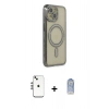 MARSİLYAN™- iPhone 14 Kılıf Zirve Doku Prime - Siyah Joko Magic 5D Cam + Shine Kamera Lens - GS