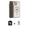 MARSİLYAN™- iPhone 14 Kılıf Zirve Doku Prime - Siyah Joko Magic 5D Cam + PVD Metal Kamera Lens - MI