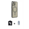 MARSİLYAN™- iPhone 14 Kılıf Zirve Doku Prime - Siyah Joko Magic 5D Cam + PVD Metal Kamera Lens - MI