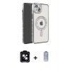 MARSİLYAN™- iPhone 14 Kılıf Zirve Doku Prime - Siyah Joko Magic 5D Cam + PVD Metal Kamera Lens - MI