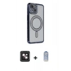 MARSİLYAN™- iPhone 14 Kılıf Zirve Doku Prime - Siyah Joko Magic 5D Cam + PVD Metal Kamera Lens - PE