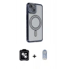 MARSİLYAN™- iPhone 14 Kılıf Zirve Doku Prime - Siyah Joko Magic 5D Cam + PVD Metal Kamera Lens - GS