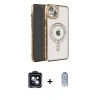 MARSİLYAN™- iPhone 14 Kılıf Zirve Doku Prime - Siyah Joko Magic 5D Cam + PVD Metal Kamera Lens - SH