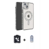 MARSİLYAN™- iPhone 14 Kılıf Zirve Doku Prime - Siyah Joko Magic 5D Cam + PVD Metal Kamera Lens - SH