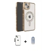 MARSİLYAN™- iPhone 14 Kılıf Zirve Doku Prime - Siyah Joko Magic 5D Cam + Shine Kamera Lens - SH