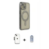 MARSİLYAN™- iPhone 14 Kılıf Zirve Doku Prime - Siyah Joko Magic 5D Cam + Shine Kamera Lens - SH