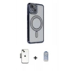 MARSİLYAN™- iPhone 14 Kılıf Zirve Doku Prime - Siyah Joko Magic 5D Cam + Shine Kamera Lens - SH