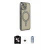 MARSİLYAN™- iPhone 14 Kılıf Zirve Doku Prime - Siyah Joko Magic 5D Cam + PVD Metal Kamera Lens - TU