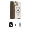 MARSİLYAN™- iPhone 14 Kılıf Zirve Doku Prime - Siyah Joko Magic 5D Cam + PVD Metal Kamera Lens - YL