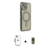 MARSİLYAN™- iPhone 14 Kılıf Zirve Doku Prime - Siyah Joko Magic 5D Hayalet Cam + Shine Kamera Lens - GD
