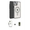 MARSİLYAN™- iPhone 14 Kılıf Zirve Doku Prime - Siyah Joko Magic 5D Hayalet Cam + Shine Kamera Lens - GD
