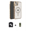 MARSİLYAN™- iPhone 14 Kılıf Zirve Doku Prime - Siyah Joko Magic 5D Hayalet Cam + PVD Metal Kamera Lens - GS