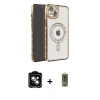 MARSİLYAN™- iPhone 14 Kılıf Zirve Doku Prime - Siyah Joko Magic 5D Hayalet Cam + PVD Metal Kamera Lens - MI