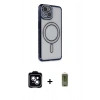 MARSİLYAN™- iPhone 14 Kılıf Zirve Doku Prime - Siyah Joko Magic 5D Hayalet Cam + PVD Metal Kamera Lens - MI