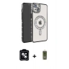 MARSİLYAN™- iPhone 14 Kılıf Zirve Doku Prime - Siyah Joko Magic 5D Hayalet Cam + PVD Metal Kamera Lens - MI