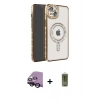 MARSİLYAN™- iPhone 14 Kılıf Zirve Doku Prime - Siyah Joko Magic 5D Hayalet Cam + Raze Metal Kamera Lens - SH