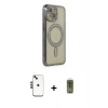 MARSİLYAN™- iPhone 14 Kılıf Zirve Doku Prime - Siyah Joko Magic 5D Hayalet Cam + Shine Kamera Lens - SH